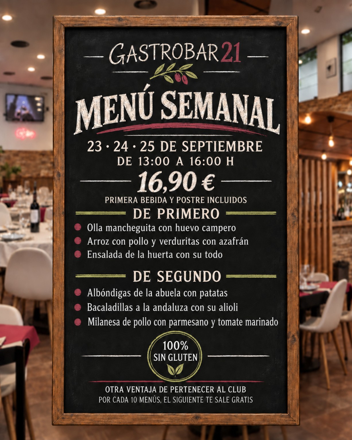 Menú semanal GastroBar21 23 · 24 · 25 de septiembre